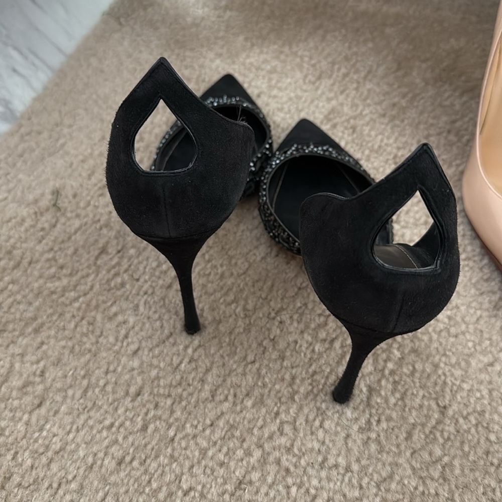 Vintage Sergio Rossi Suede pump with black crystals - Picture 3 of 3